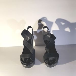Black Style Charles Wedge Shoes, women's size 5.